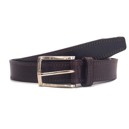 The Milestone Belt - Black Formal 100% Real Leather Belt