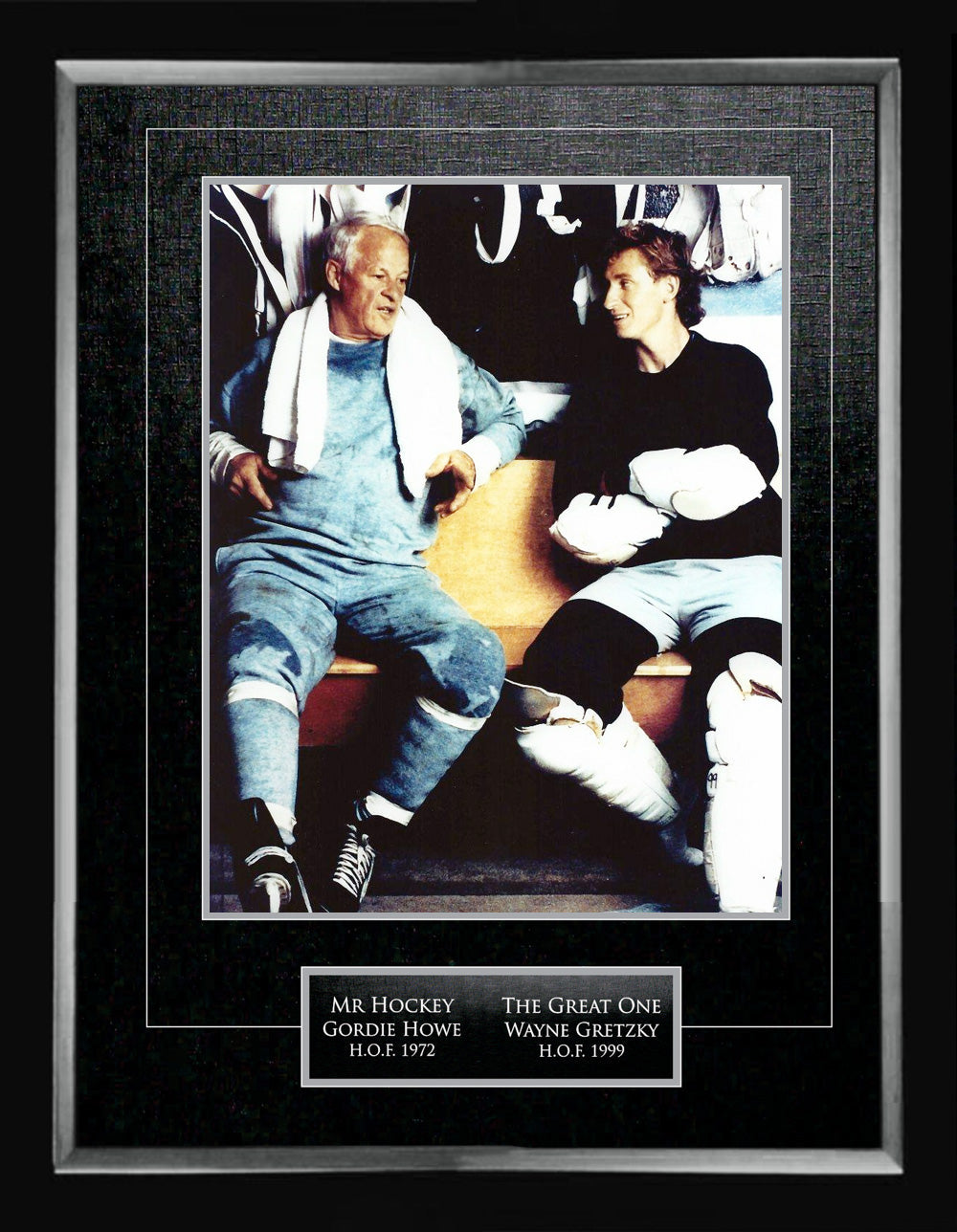 Wayne Gretzky & Gordie Howe Dual Photo Display (24x20)