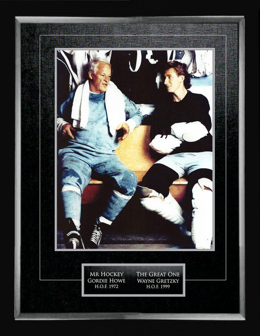 PHOTO DE COLLECTION WAYNE GRETZKY ET GORDIE HOWE 11X14 (24" X 20")