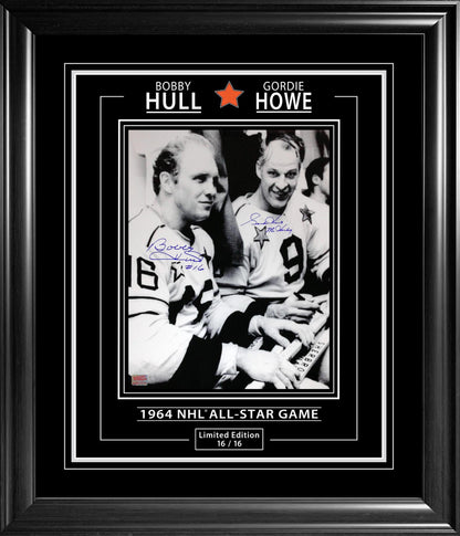 Gordie Howe & Bobby Hull Signed 11x14 Framed Photo #16 of 16