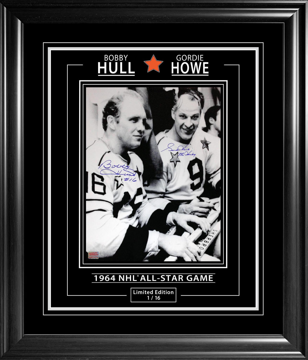 Gordie Howe & Bobby Hull Signed 11x14 Framed Photo #1 of 16