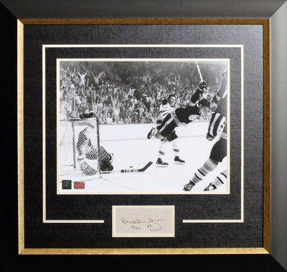 BOBBY ORR SIGNED "THE GOAL" FRAMED, LTD ED /244 - BOSTON BRUINS 24"X20"