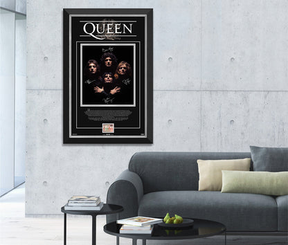 PHOTO DE COLLECTION QUEEN ENCADRÉE ÉDITION LIMITÉE À 199 EXEMPLAIRES - AUTOGRAPHES EN FAC-SIMILÉ 86CMX61CM