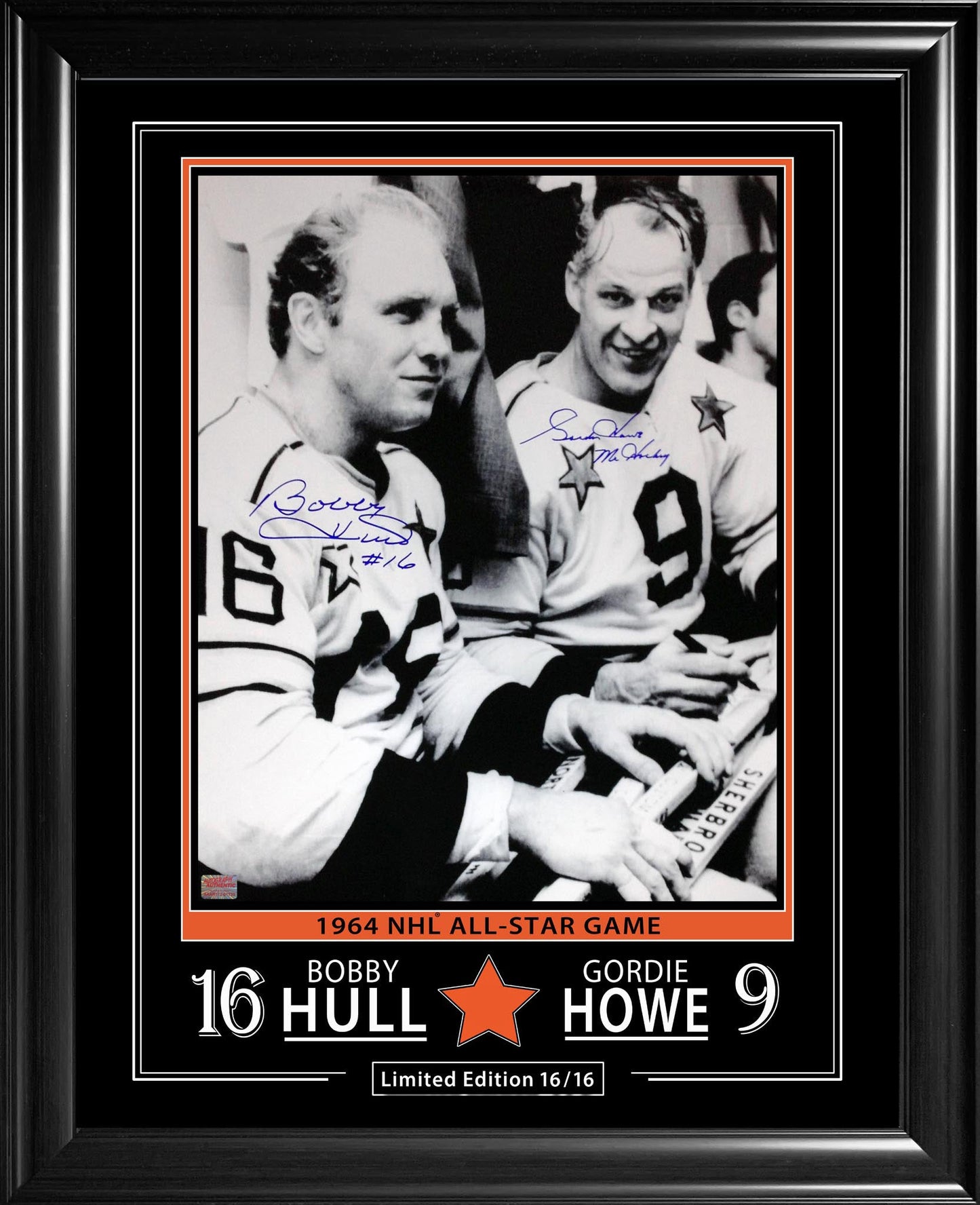 GORDIE HOWE & BOBBY HULL SIGNED 16X20 LIMITED EDITION #16/16 (28" BY 24")
