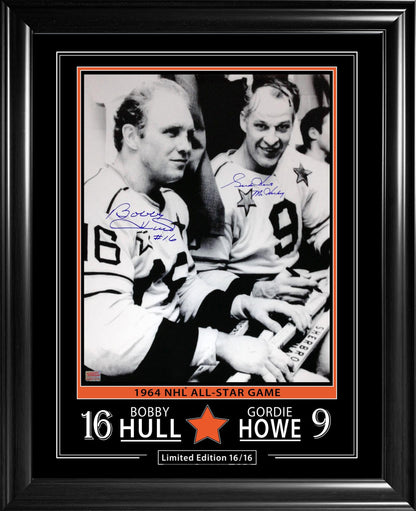 GORDIE HOWE & BOBBY HULL SIGNED 16X20 LIMITED EDITION #16/16 (28" BY 24")