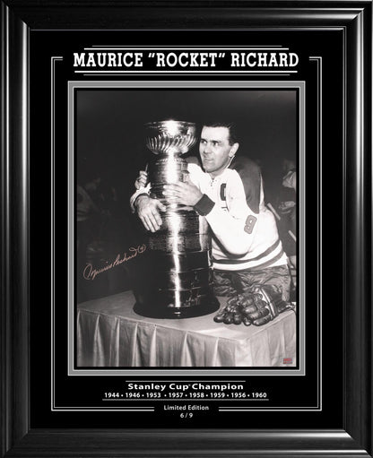 MAURICE ROCKET RICHARD SIGNED 16X20 LIMITED EDITION OF 9 (28" BY 24")