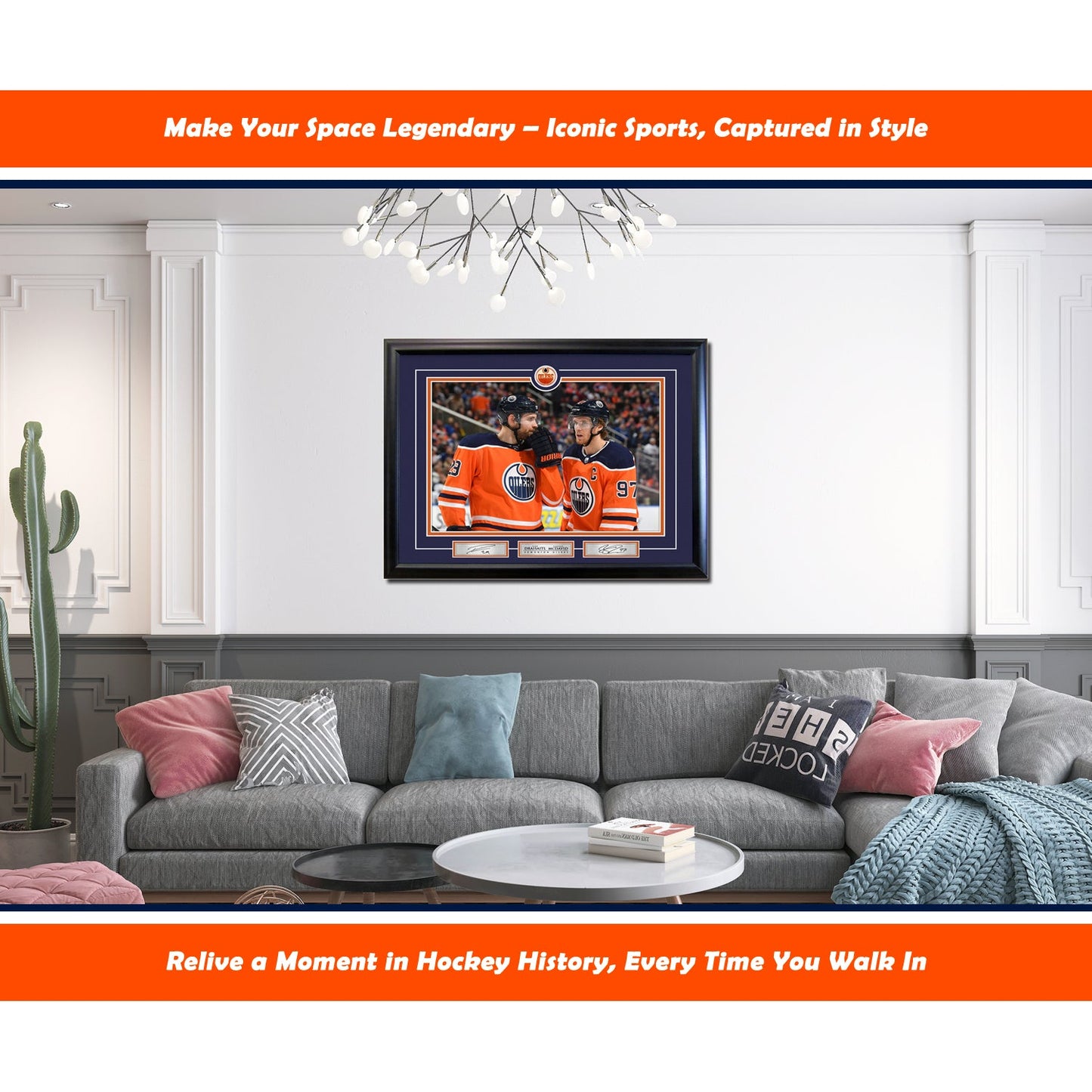 CONNOR MCDAVID & LEON DRAISAITL FRAMED COLLECTOR 16X20 PHOTO (24" BY 20")