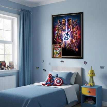 AVENGERS #1 FRAMED PRINT SIGNED BY STAN LEE (38.5" BY 28")