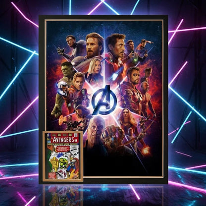 AVENGERS #1 FRAMED PRINT SIGNED BY STAN LEE (38.5" BY 28")