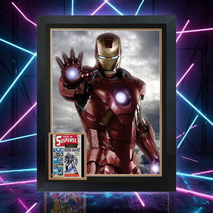 STAN LEE SIGNED IRON MAN FRAMED 38" BY 28"