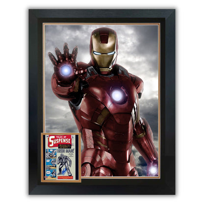 STAN LEE SIGNED IRON MAN FRAMED 38" BY 28"