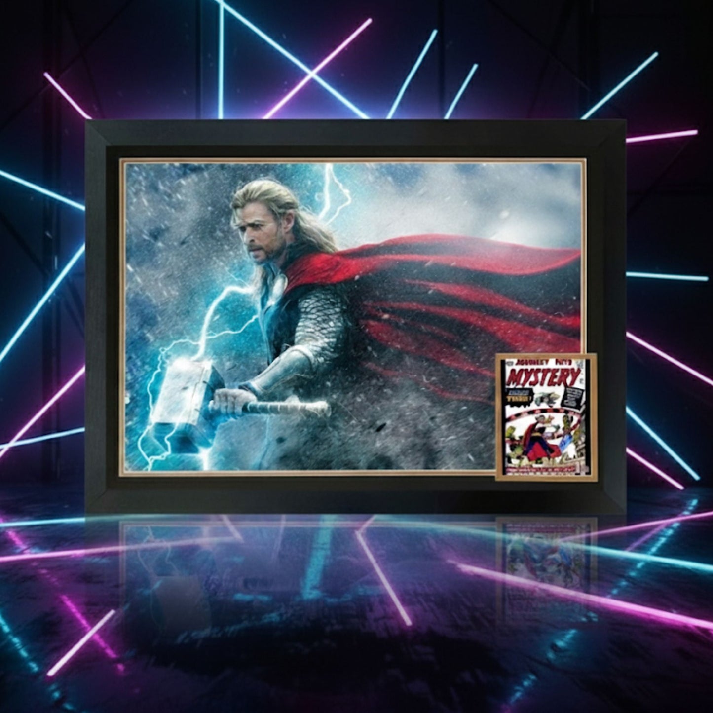 STAN LEE SIGNED THOR FIRST APPEARANCE FRAMED - MARVEL COLLECTIBLE 38"X28"