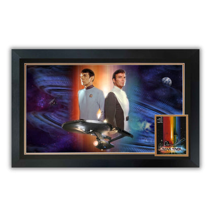 WILLIAM SHATNER & LEONARD NIMOY DUAL SIGNED: STAR TREK - KIRK & SPOCK 38"X28"