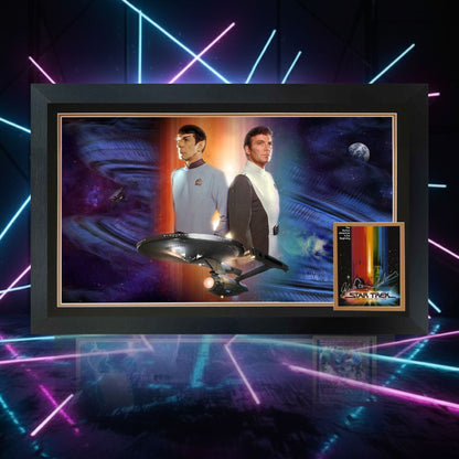 WILLIAM SHATNER & LEONARD NIMOY DUAL SIGNED: STAR TREK - KIRK & SPOCK 38"X28"