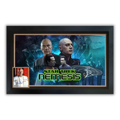 PATRICK STEWART SIGNED STAR TREK: NEMESIS FRAMED  - SCI-FI COLLECTIBLE 38"X28"