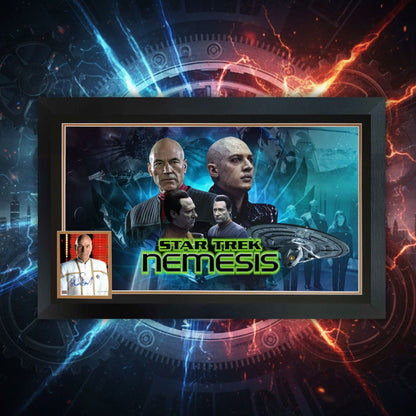 PATRICK STEWART SIGNED STAR TREK: NEMESIS FRAMED  - SCI-FI COLLECTIBLE 38"X28"
