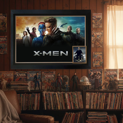 PATRICK STEWART SIGNED X-MEN PROFESSOR X FRAMED  - SCI-FI COLLECTIBLE 38"X28"