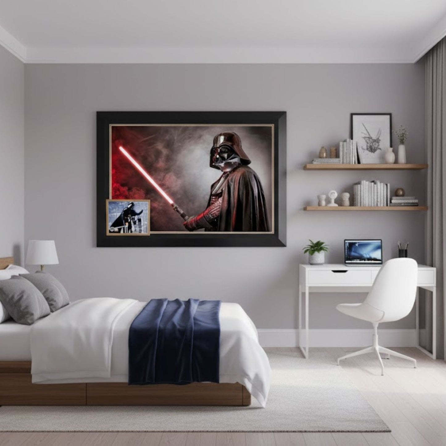 DAVID PROWSE SIGNED DARTH VADER FRAMED STAR WARS COLLECTIBLE (38.5" BY 28")