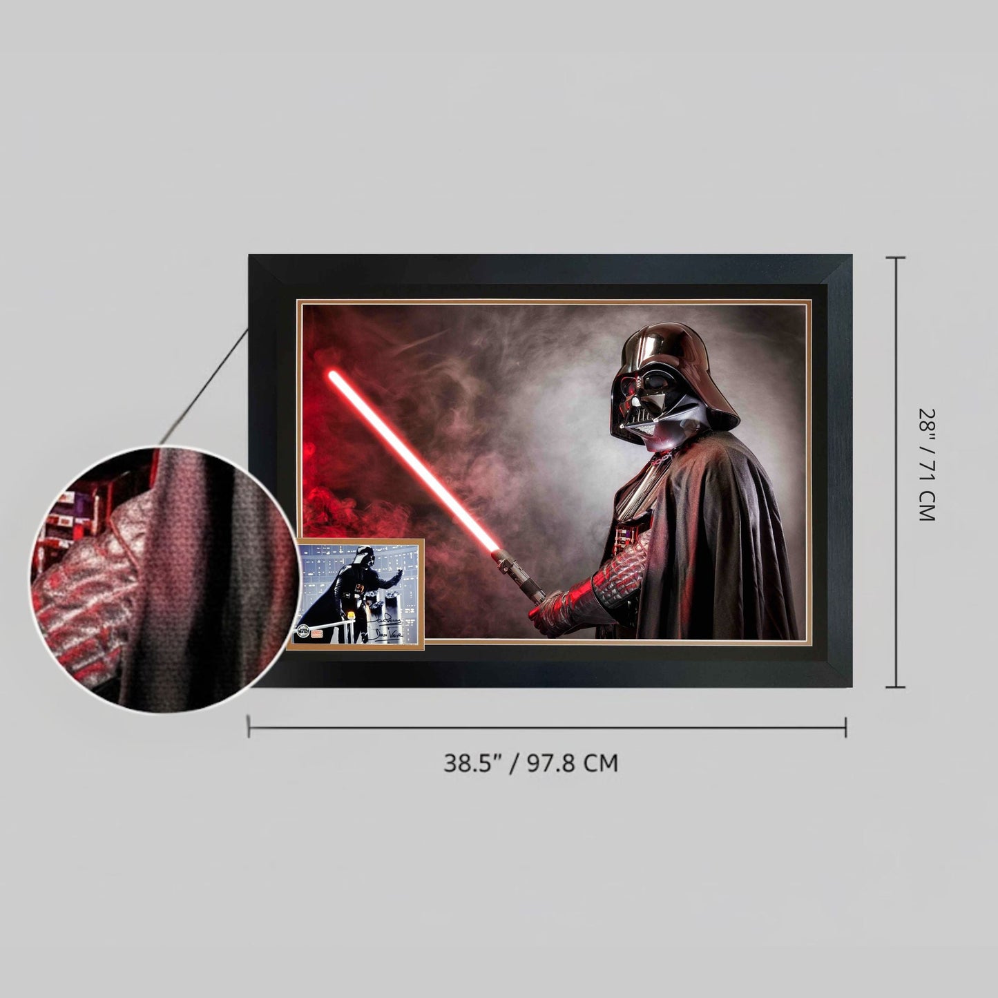 DAVID PROWSE SIGNED DARTH VADER FRAMED STAR WARS COLLECTIBLE (38.5" BY 28")