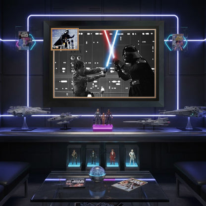 DARTH VADER VS LUKE SKYWALKER: DAVID PROWSE SIGNED - STAR WARS FRAME 38"X28"