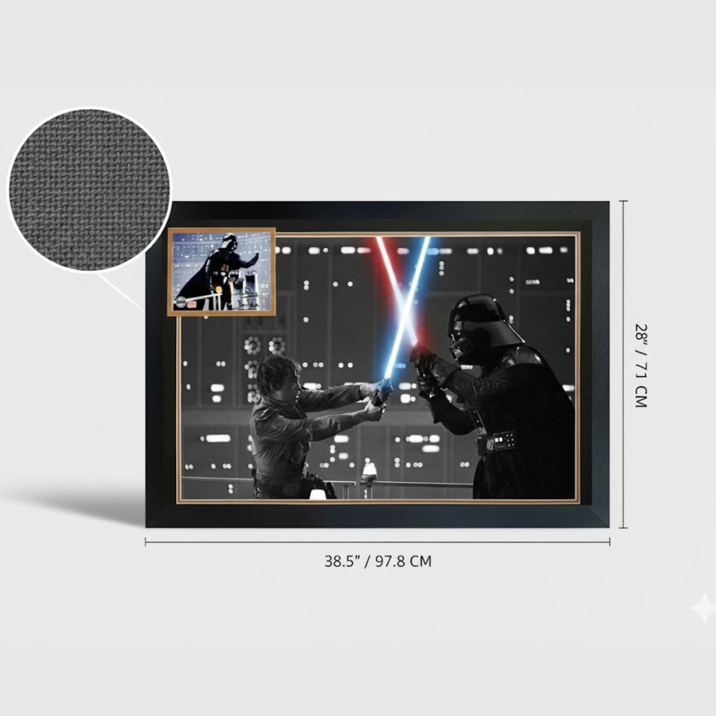 DARTH VADER VS LUKE SKYWALKER: DAVID PROWSE SIGNED - STAR WARS FRAME 38"X28"
