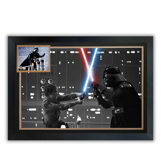 DARTH VADER VS LUKE SKYWALKER: DAVID PROWSE SIGNED - STAR WARS FRAME 38"X28"