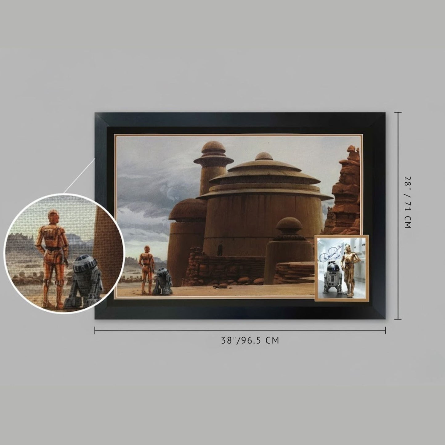 ANTHONY DANIELS SIGNED C-3PO & R2-D2 FRAMED STAR WARS - COLLECTIBLE (38.5"X28")