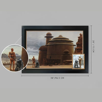 ANTHONY DANIELS SIGNED C-3PO & R2-D2 FRAMED STAR WARS - COLLECTIBLE (38.5"X28")