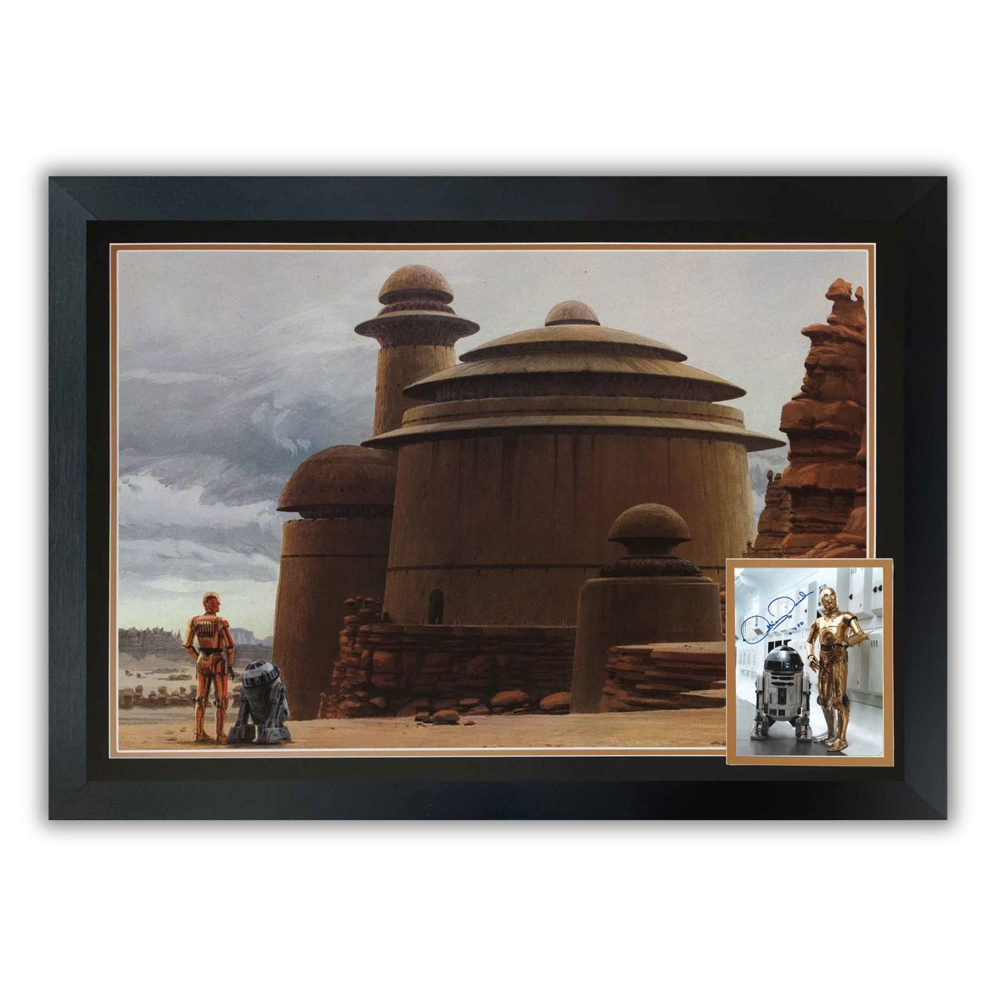 ANTHONY DANIELS SIGNED C-3PO & R2-D2 FRAMED STAR WARS - COLLECTIBLE (38.5"X28")