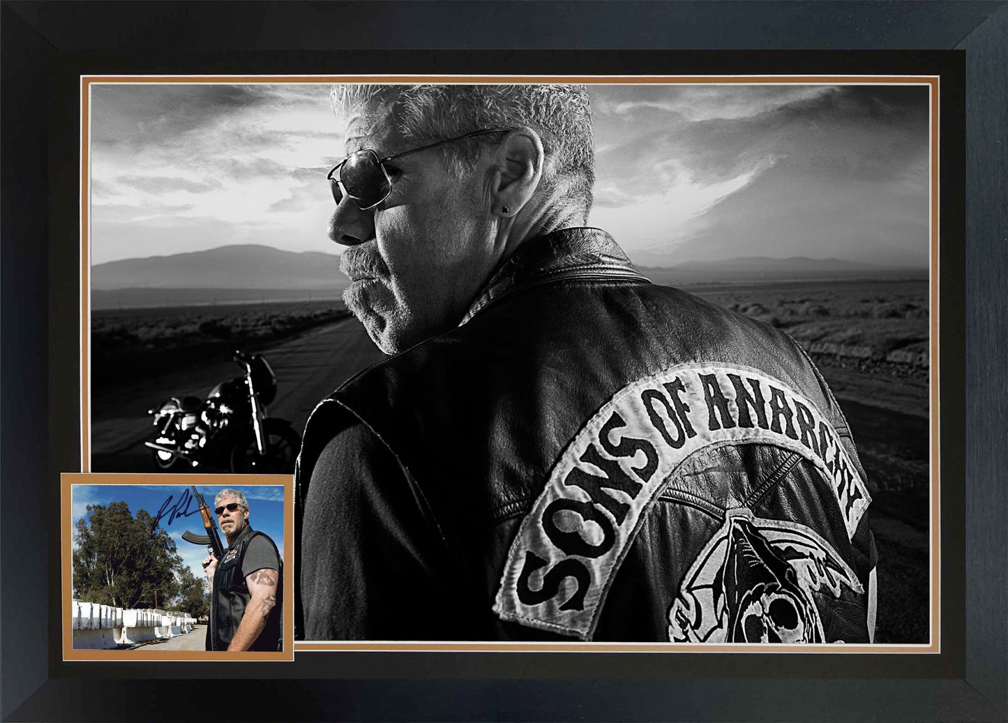 RON PERLMAN SIGNED SONS OF ANARCHY FRAMED DISPLAY - TV COLLECTIBLE (38.5"X28")