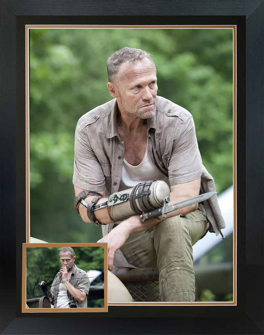 THE WALKING DEAD FRAMED SIGNED BY MICHAEL ROOKER - TV COLLECTIBLE 38"X28"