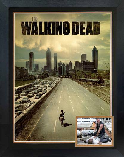 MICHAEL ROOKER SIGNED THE WALKING DEAD FRAMED DISPLAY - TV COLLECTIBLE 38.5"X28"
