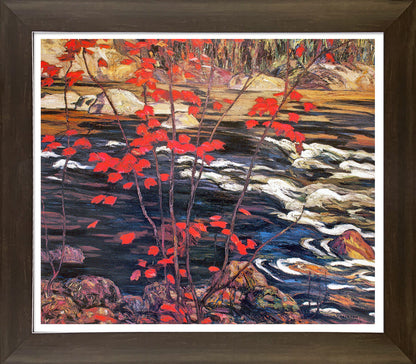 A.Y. JACKSON GROUP OF SEVEN "RED MAPLE" FRAMED ART PRINT  - 28"X24"