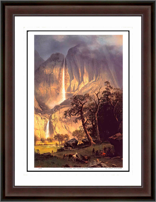 ALBERT BIERSTADT "CHO-LOOKE LES CHUTES DE YOSEMITE 1864" - IMPRESSION D'ART ENCADRÉE 76X61CM