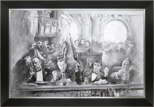 CLASSIC MAFIA BOSSESBRANDO, DENIRO, PACINO, GANDOLFINI - GANGSTERS 33.5"X23.5"
