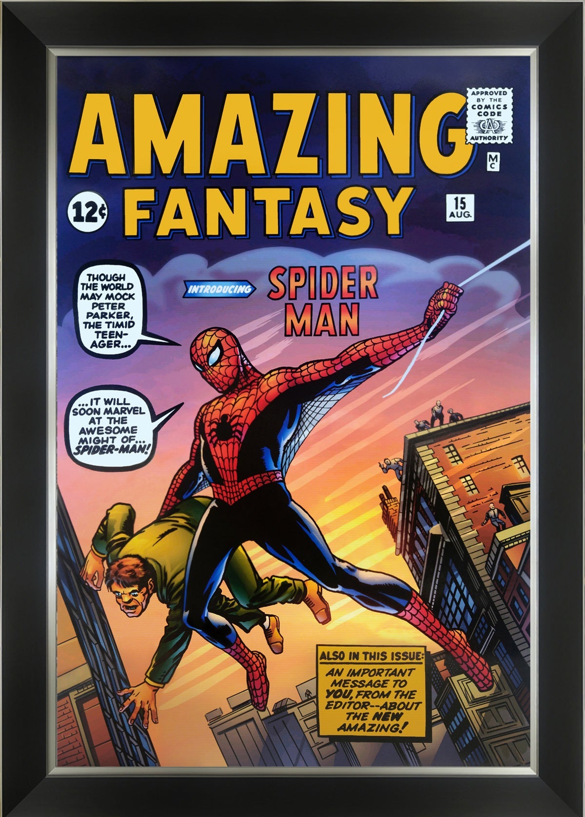 Marvel Amazing Fantasy Spider-Man #15 Cover Framed Poster