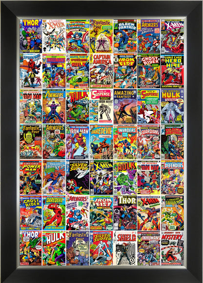 MARVEL CLASSIC COMIC COLLECTION - FRAMED ART PRINT (33.5" BY 23.5")