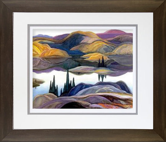 FRANKLIN CARMICHAEL "MIRROR LAKE" GROUP OF SEVEN PRINT - FRAMED  26"X24"