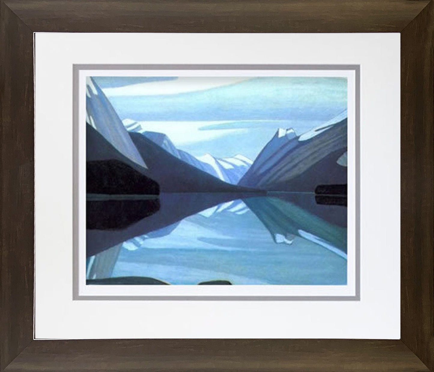 LAWREN HARRIS "MALIGNE LAKE" GROUP OF SEVEN ART PRINT - FRAMED  (26"X24")