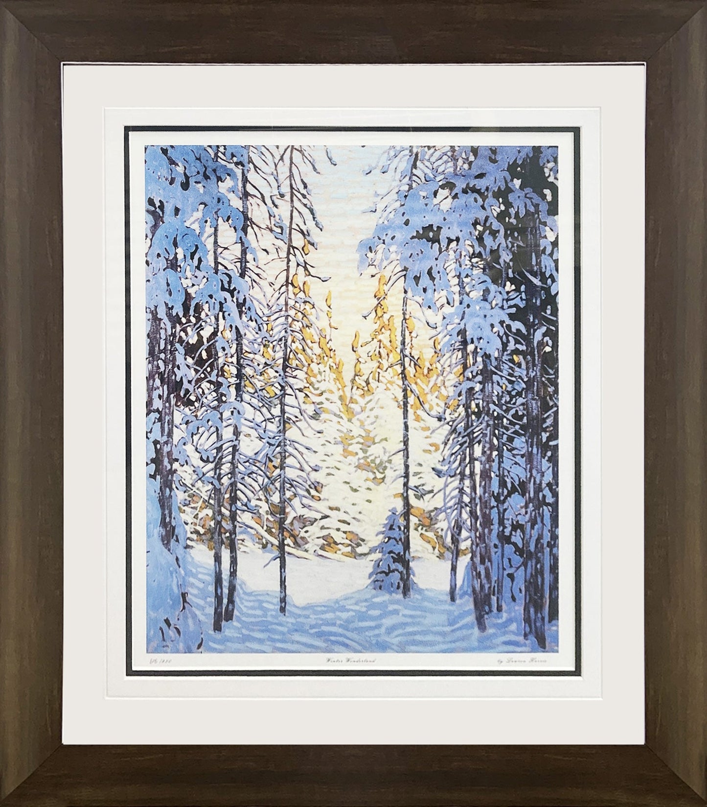 LAWREN HARRIS "WINTER WONDERLAND" GROUP OF SEVEN PRINT - FRAMED  26"X24"