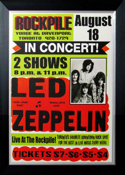 Led Zeppelin Aug 1969 Toronto Rockpile Concert Poster (33.5x23.5)