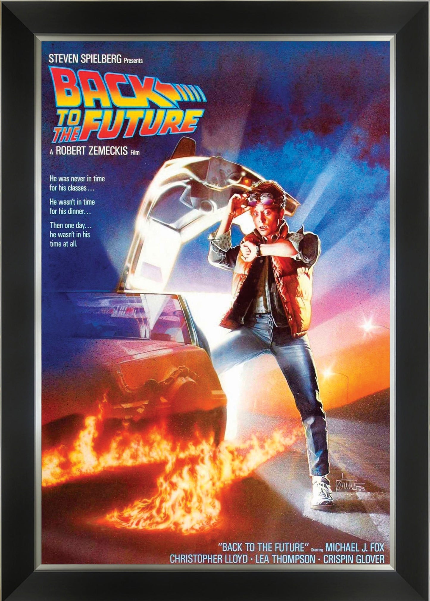BACK TO THE FUTURE - FRAMED CLASSIC MOVIE POSTER REPRINT (33.5" BY 23.5")