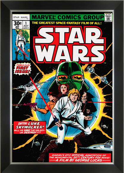 STAR WARS MARVEL COMICS FIRST ISSUE COVER ART - FRAMED ART PRINT (33.5"X23.5")