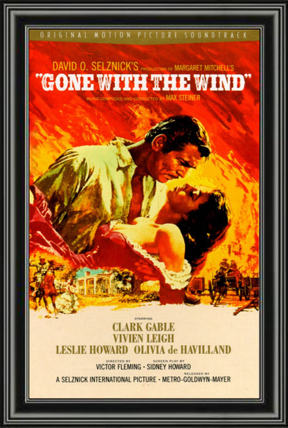 GONE WITH THE WIND - FRAMED CLASSIC MOVIE POSTER REPRINT (33.5" BY 23.5")