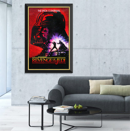STAR WARS EP VI REVENGE OF THE JEDIMOVIE POSTER REPRINT - FRAMED 33.5"X23.5"