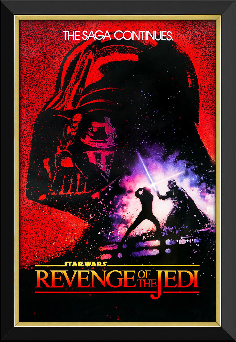 STAR WARS EP VI REVENGE OF THE JEDIMOVIE POSTER REPRINT - FRAMED 33.5"X23.5"