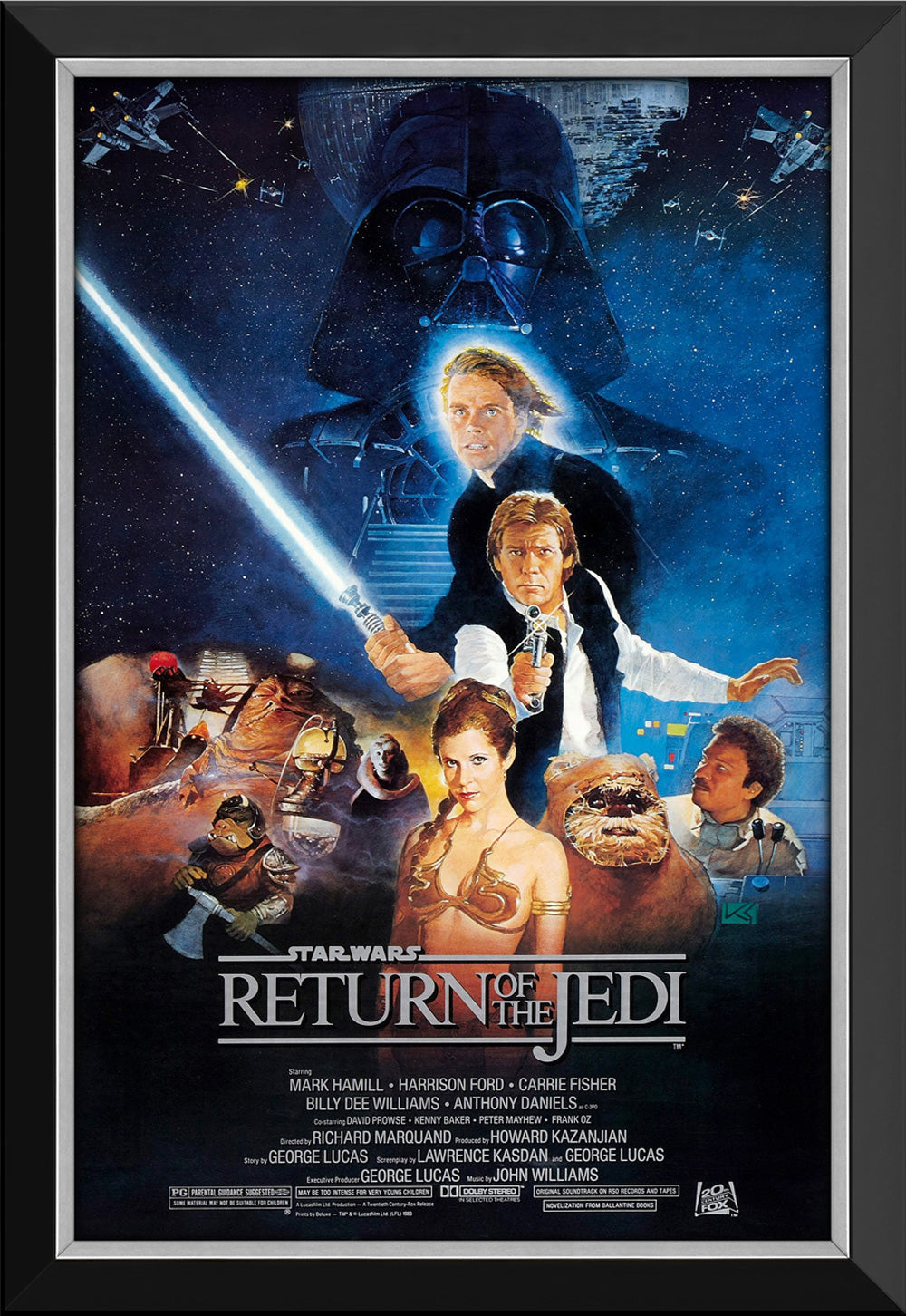 STAR WARS EP VI RETURN OF THE JEDIMOVIE POSTER REPRINT - FRAMED 33.5"X23.5"