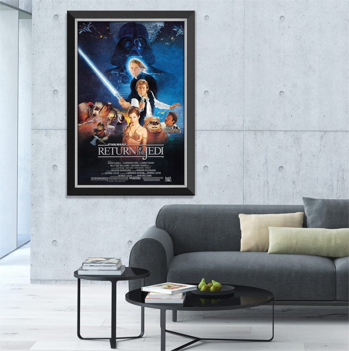 STAR WARS EP VI RETURN OF THE JEDIMOVIE POSTER REPRINT - FRAMED 33.5"X23.5"