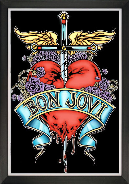 Bon Jovi Bad Medicine Framed Music Wall Poster (33.5x23.5)