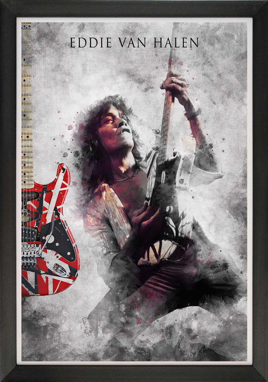 SOLO DE GUITARE EDDIE VAN HALEN - REPRODUCTION ENCADRÉE (33,5" x 23,5")